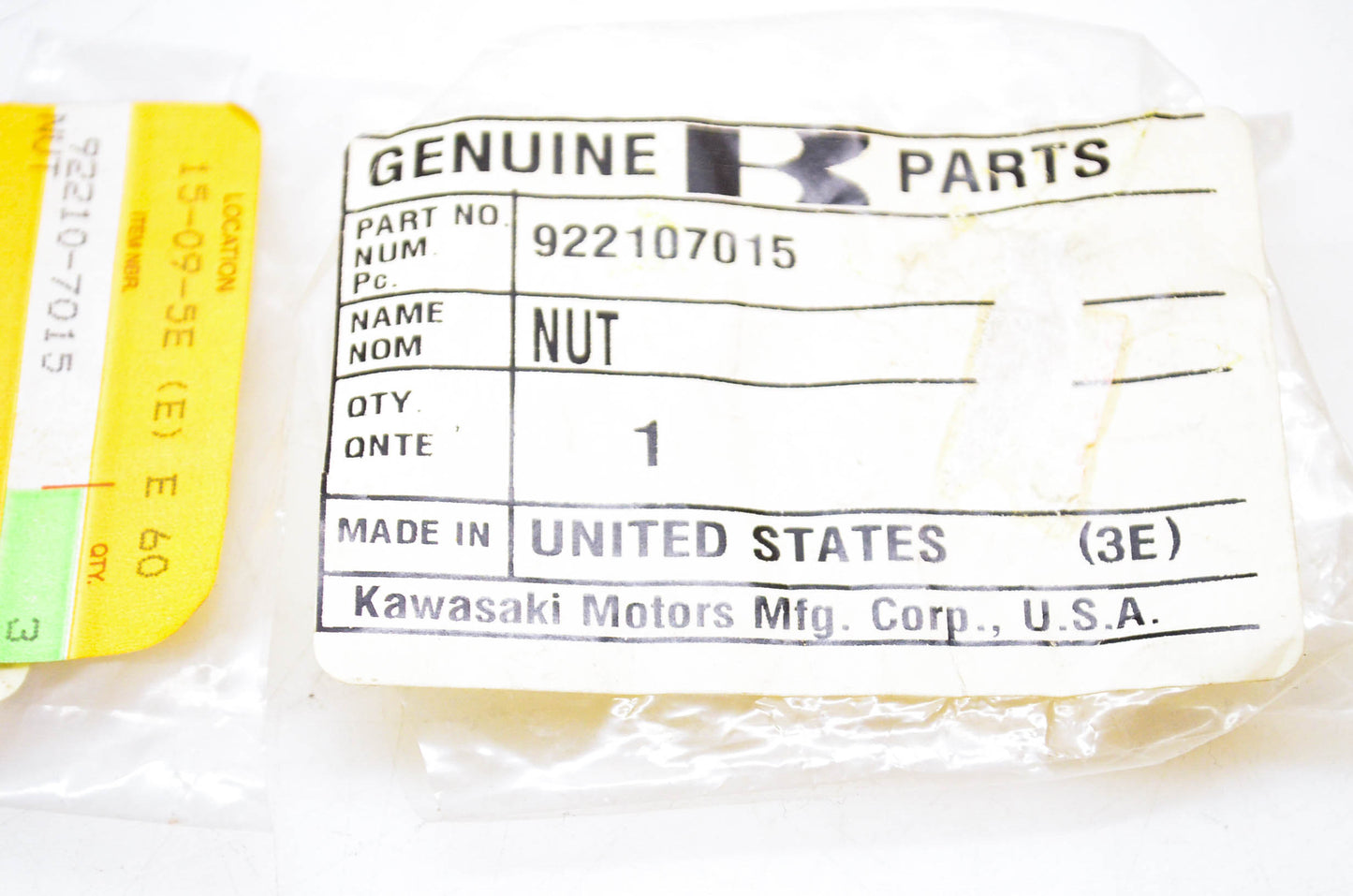 New OEM Kawasaki 922107015, 92210-7015 Air Filter Knob - Nut NOS