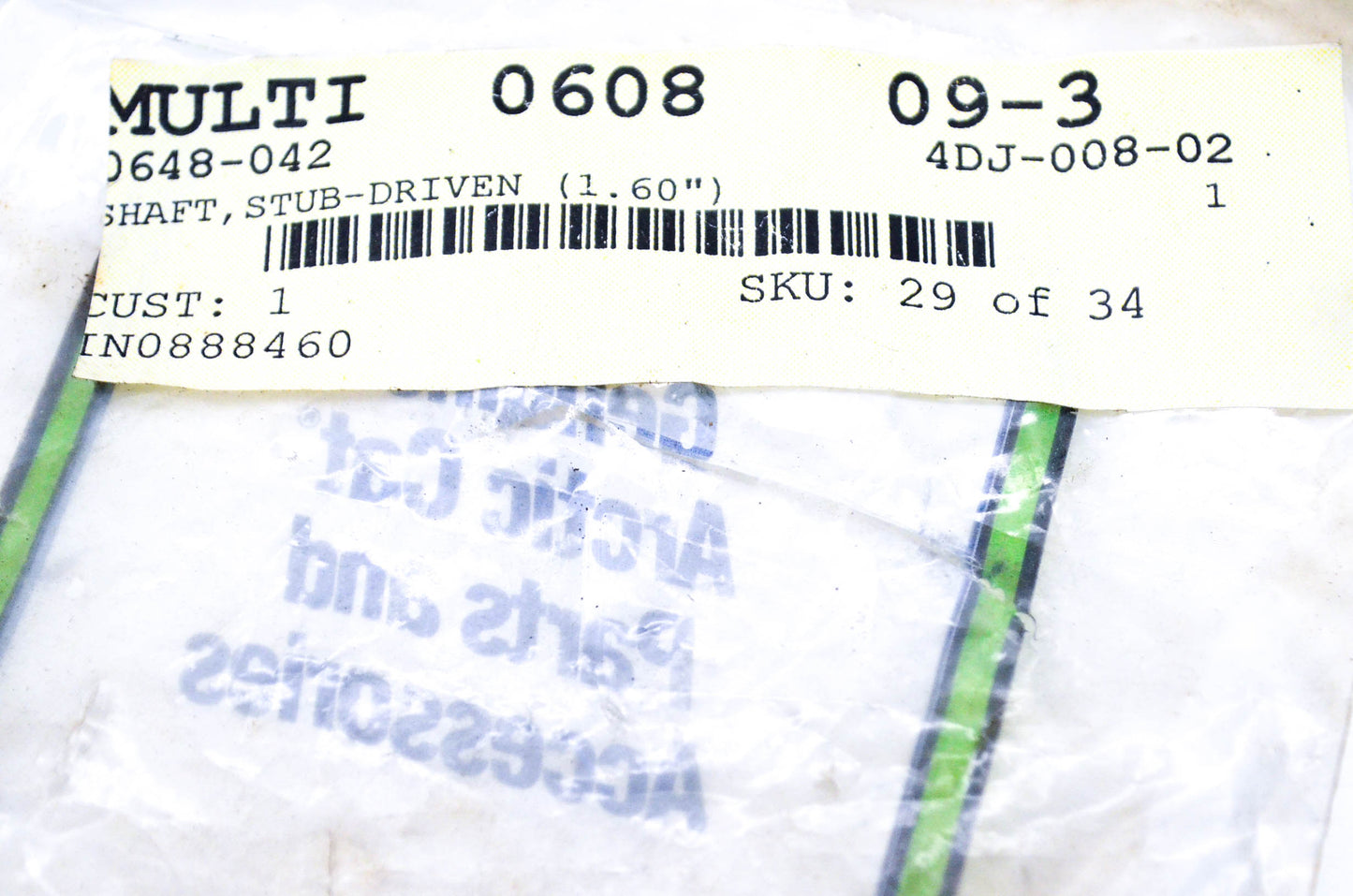 New OEM Arctic Cat 0648-042 Driven Stub Shaft 1.60" NOS
