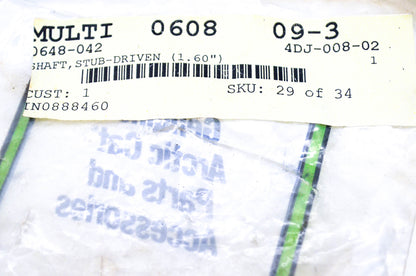 New OEM Arctic Cat 0648-042 Driven Stub Shaft 1.60" NOS