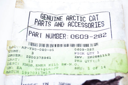 New OEM Arctic Cat 0609-282 Emergency Kill Knob NOS