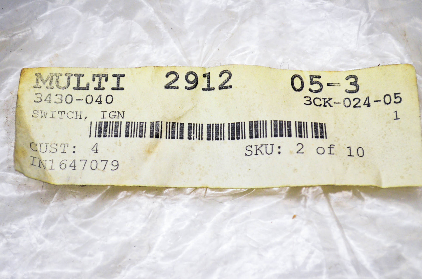 New OEM Arctic Cat 3430-040 Ignition Switch NOS