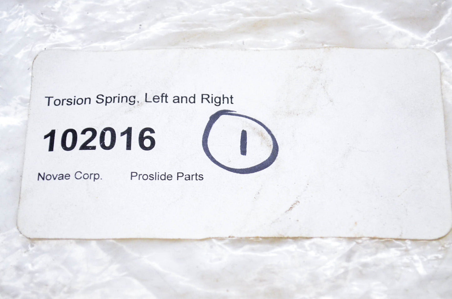 Novae Corp 102016 Proslide Parts Torsion Spring Left & Right Kit NOS