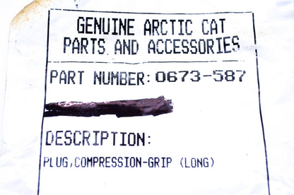 New OEM Arctic Cat 0673-587 Tigershark Long Compression Grip Plug NOS