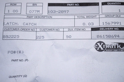 Exmark 103-2897 Catch Latch NOS