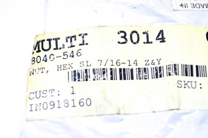 New OEM Arctic Cat 8040-546 Hex Nut 7/16-14 Qty 2 NOS