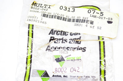New OEM Arctic Cat 8002-042 Cap Screw Hex Head 1/4-20x1.0 NOS