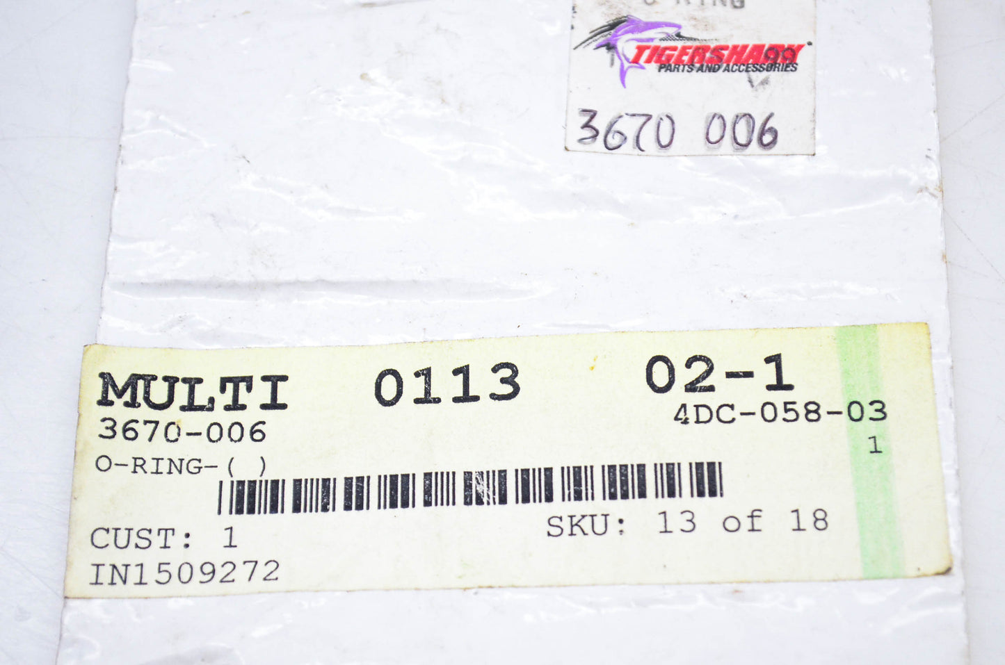 New OEM Arctic Cat 3670-006 Tigershark O Ring NOS