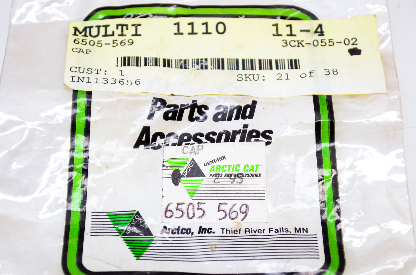 New OEM Arctic Cat 6505-569 Cap NOS