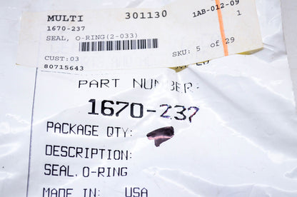 New OEM Arctic Cat 1670-237 O Ring Seal (2-033) NOS