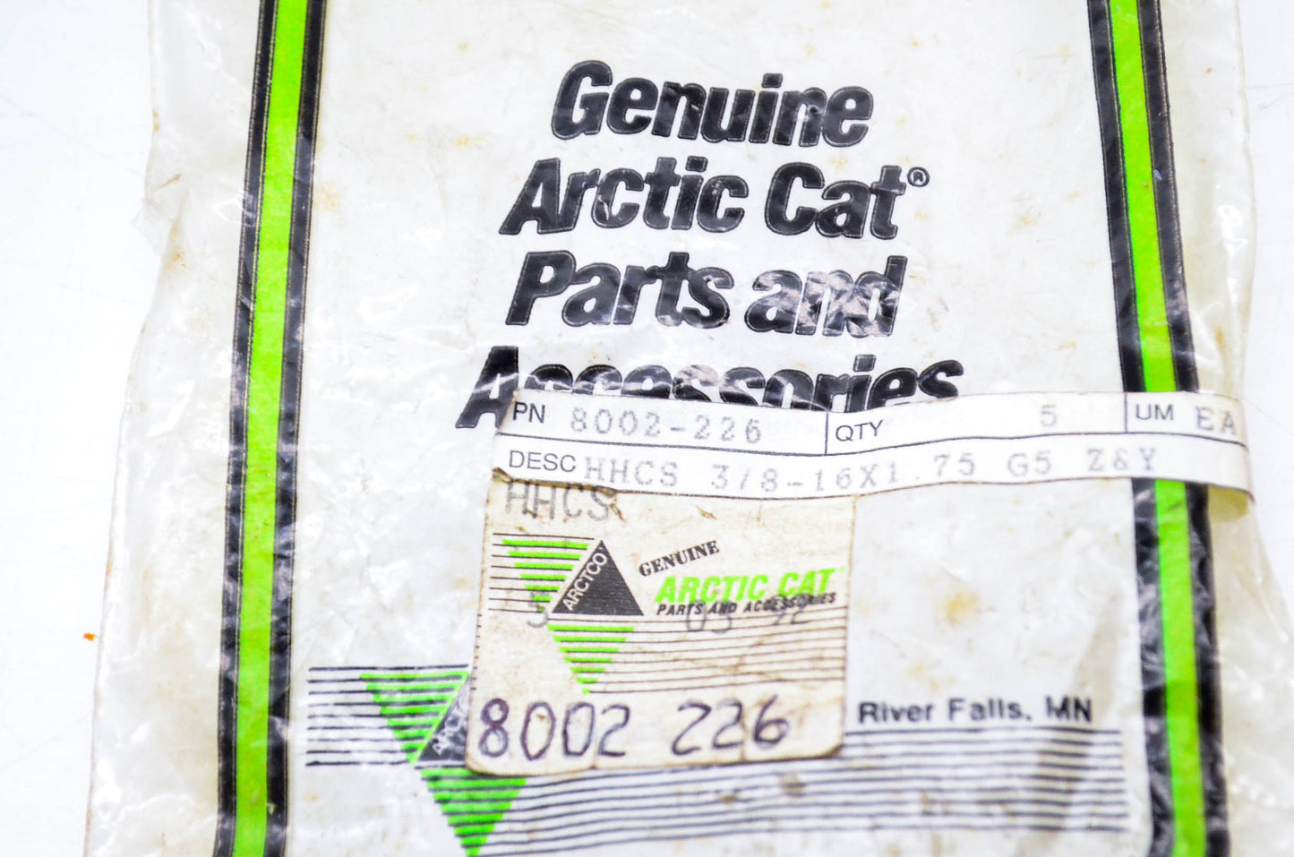 New OEM Arctic Cat 8002-226 Carriage Hex Head Screw 3/8-16x1.75 NOS