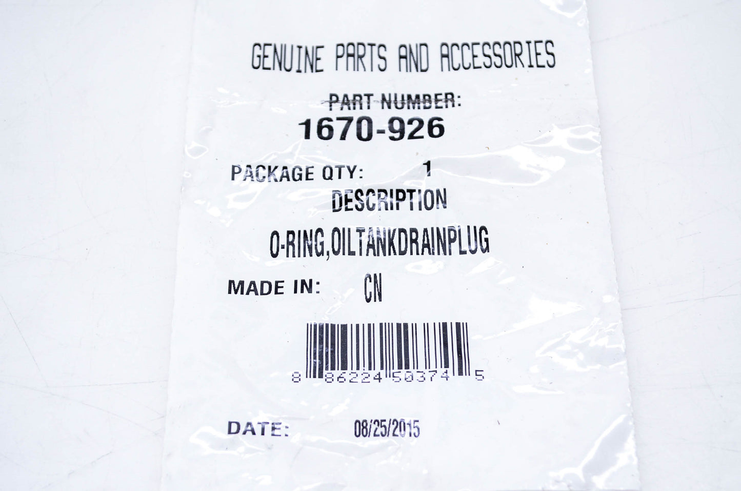 New OEM Arctic Cat 1670-926 Oil Tank Drain Plug O Ring NOS