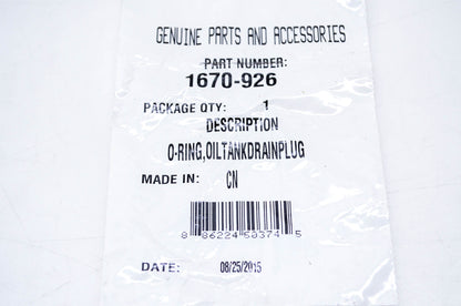 New OEM Arctic Cat 1670-926 Oil Tank Drain Plug O Ring NOS