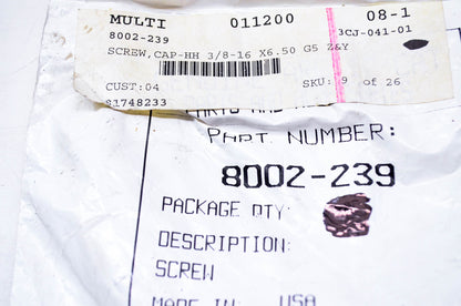 New OEM Arctic Cat 8002-239 Cap Screw Hex Head 3/8-16x6.50 NOS