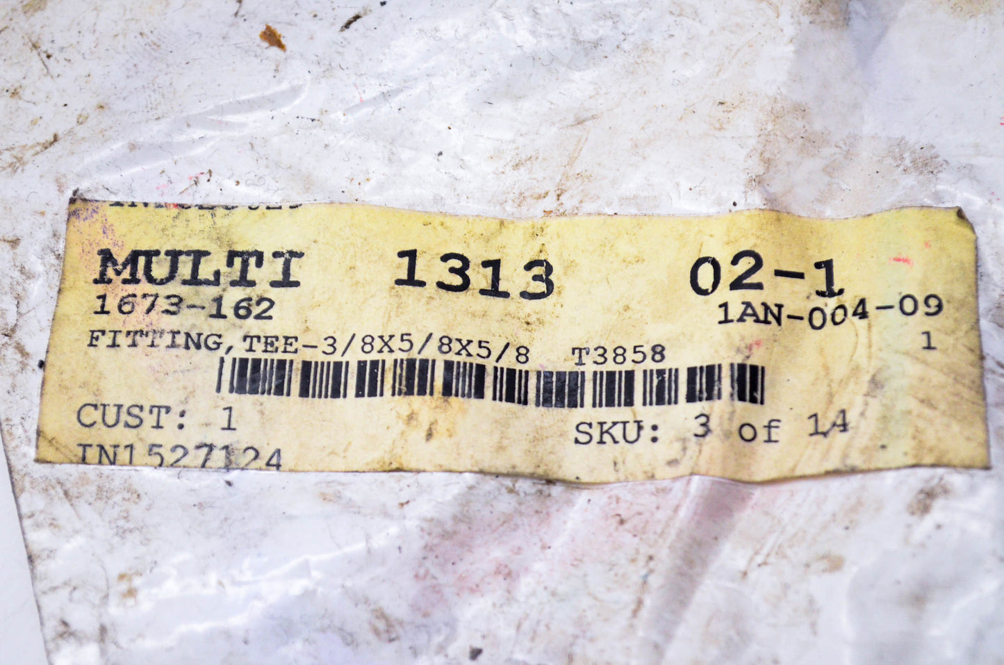 New OEM Arctic Cat 1673-162 Tigershark Tee Fitting 3/8x5/8x5/8 NOS