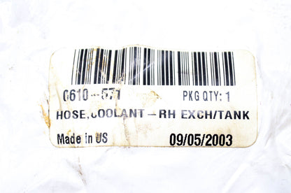 New OEM Arctic Cat 0610-571 Right Hand Exchange Tank Coolant Hose NOS