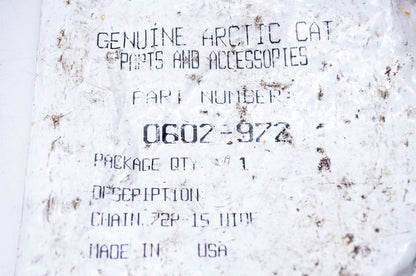 New OEM Arctic Cat 0602-972 Chain 72P-15 Wide NOS
