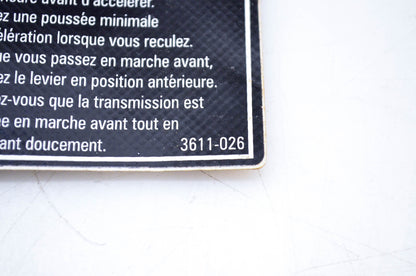 New OEM Arctic Cat 3611-026 Reverse Decal 500/600 Twin NOS