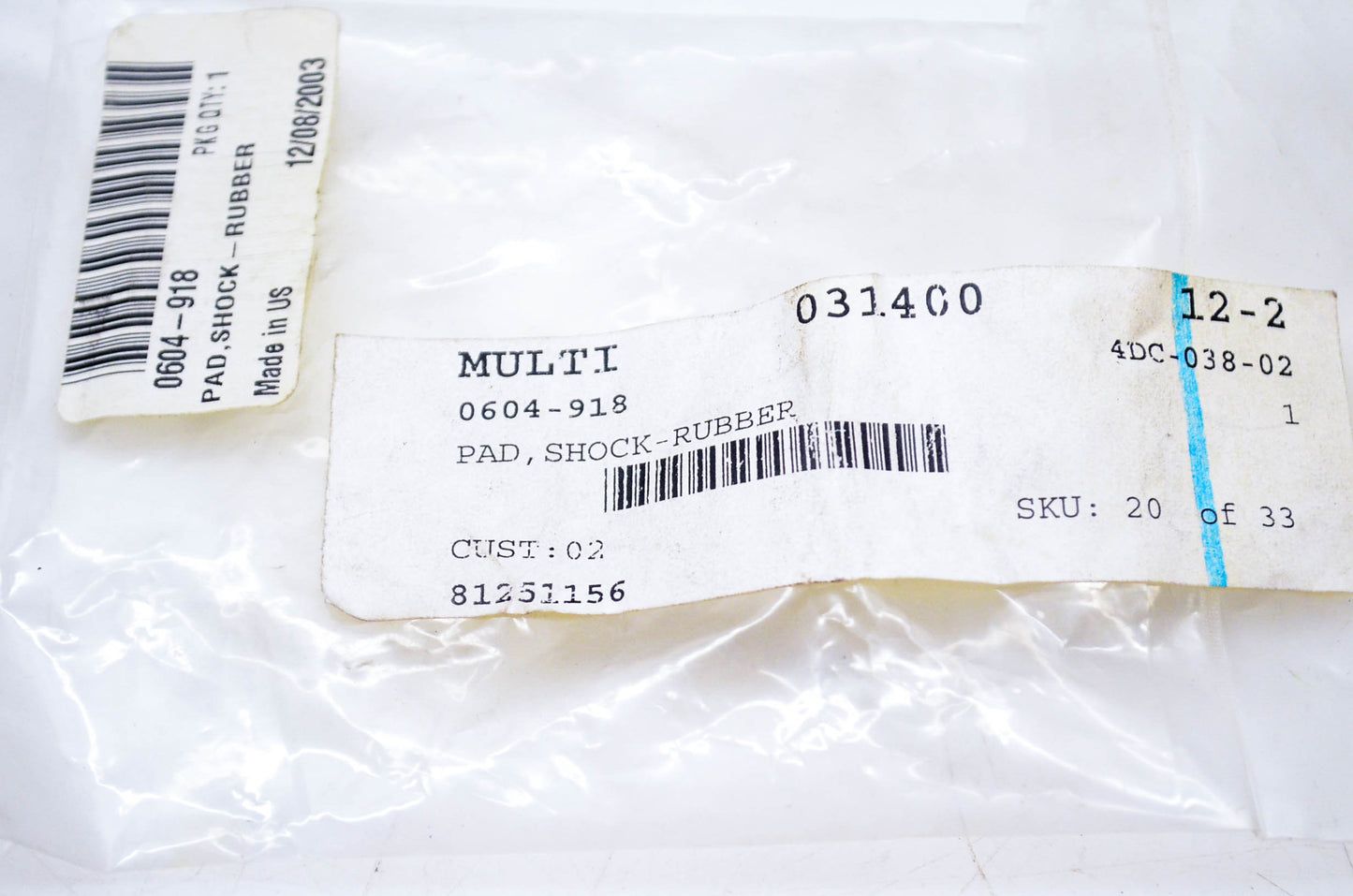 New OEM Arctic Cat 0604-918 Rubber Shock Pad NOS