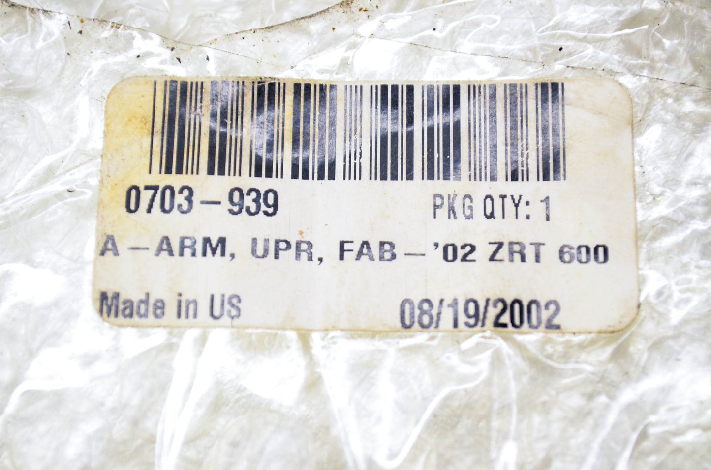 New OEM Arctic Cat 0703-939 Upper A-Arm Fabricated '02 ZRT 600 NOS