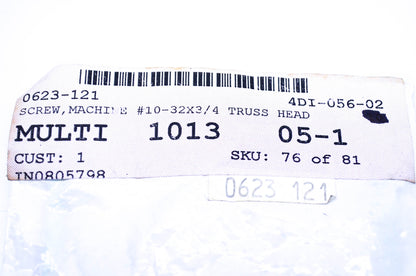 New OEM Arctic Cat 0623-121 Truss Head Machine Screw #10-32x3/4 NOS