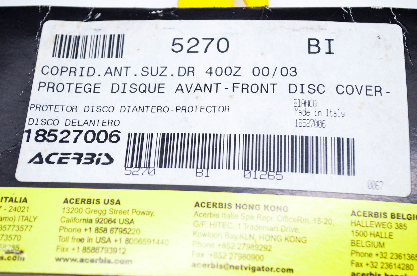 Acerbis 18527006, 5270 Front Disc Cover NOS