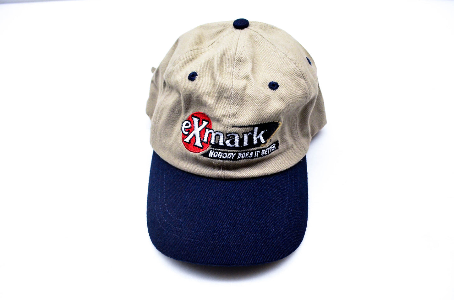Exmark Strapback Hat Tan/Dark Blue Bill NOS