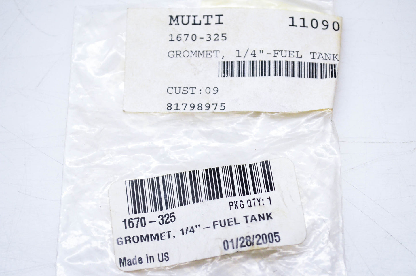 New OEM Arctic Cat 1670-325 Fuel Tank Grommet 1/4" NOS