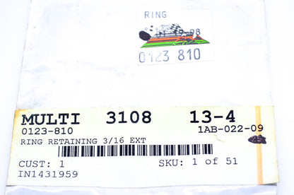 New OEM Arctic Cat 0123-810 Retaining Ring 3/16 Ext NOS