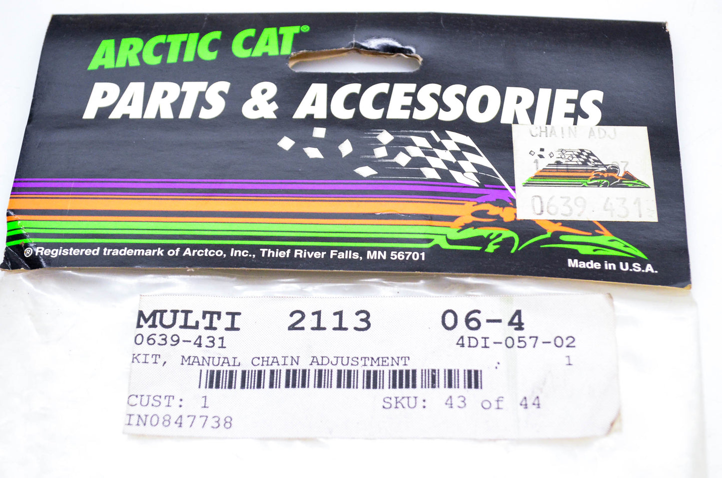 New OEM Arctic Cat 0639-431 Manual Chain Adjustment Kit NOS