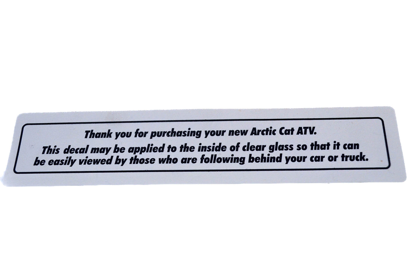 New OEM Arctic Cat White Sticker Decal 8"x1 1/4" NOS