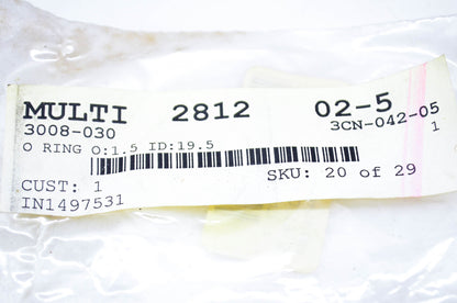 New OEM Arctic Cat 3008-030 O Ring O:1.5 ID:19.5 NOS