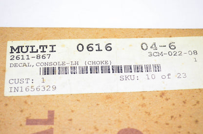 New OEM Arctic Cat 2611-867 Left Hand Console Choke Decal NOS