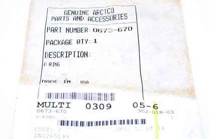 New OEM Arctic Cat 0673-670 Tigershark O Ring NOS
