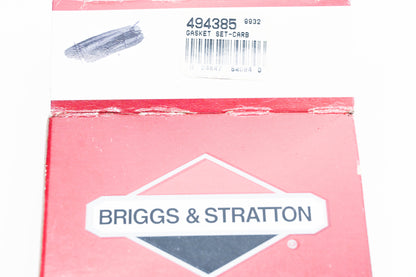 New OEM Briggs & Stratton 494385 Carburetor Gasket Kit NOS