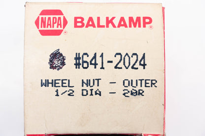 Balkamp 641-2024, 6412024 Napa Lug Nuts 13/16" 1/2"-20 Qty 8 NOS