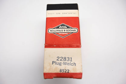 New OEM Briggs & Stratton 22831 Welch Plug NOS