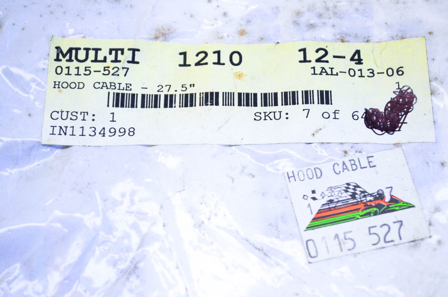 New OEM Arctic Cat 0115-527 Hood Cable 27.5" NOS