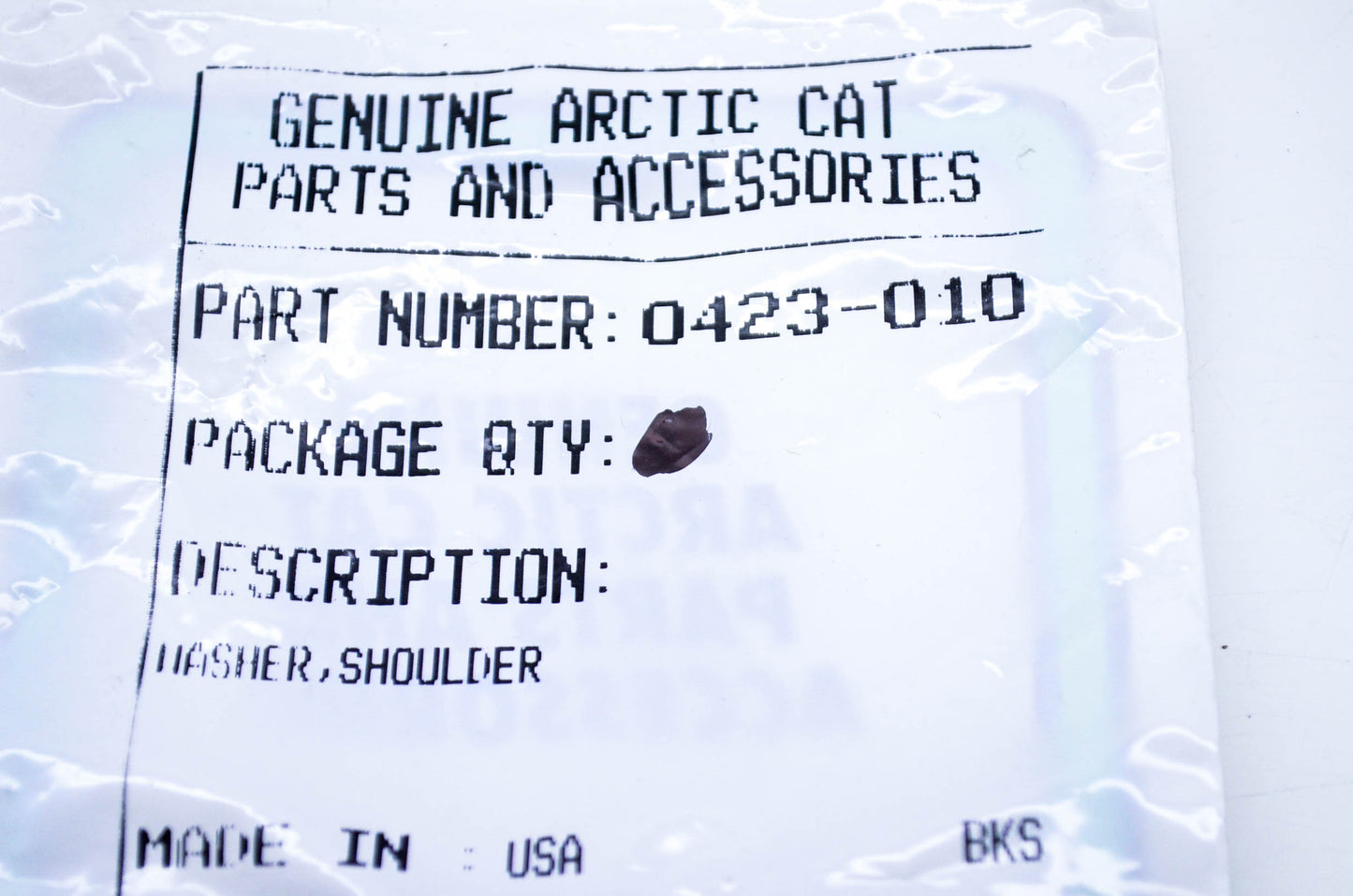 New OEM Arctic Cat 0423-010 Shoulder Washer NOS