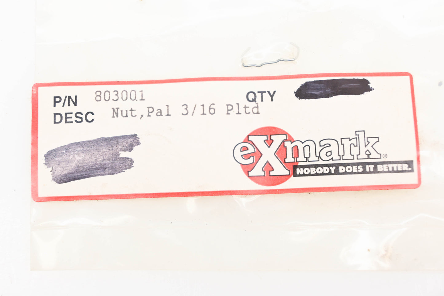 Exmark 803001 Push Nut NOS
