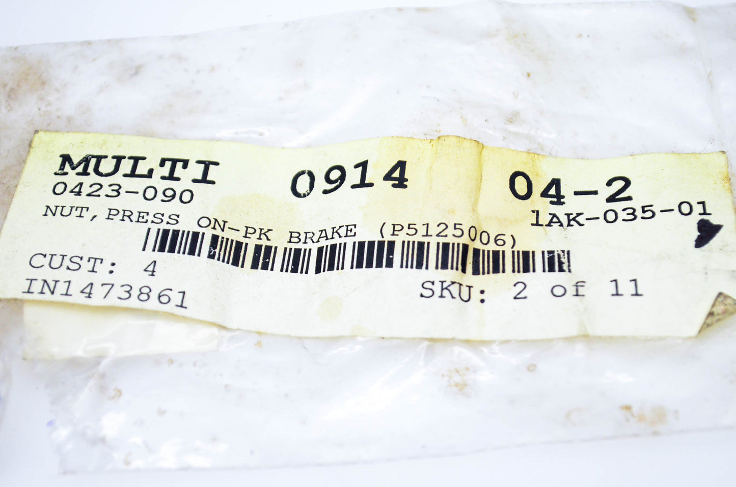 New OEM Arctic Cat 0423-090 Parking Brake Press On Nut Qty 4 NOS