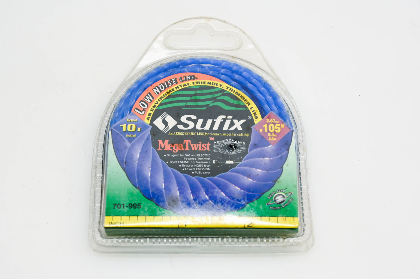 Sufix 701-995 Mega Twist Trimmer Line .105"/2.67mm 9.3' NOS