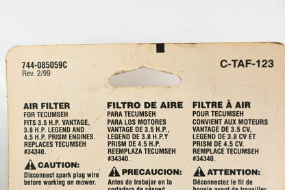 Lawn Chief C-TAF-123, 635 516 Mastercraft Air Filter NOS