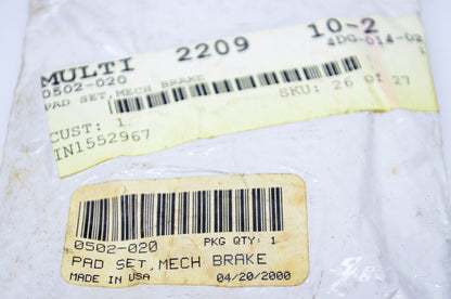 New OEM Arctic Cat 0502-020 Mechanical Brake Pads Qty 2 NOS