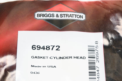 New OEM Briggs & Stratton 694872 Cylinder Head Gasket NOS