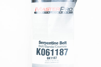 Master Pro K061187, 6K1187 Serpentine Belt NOS