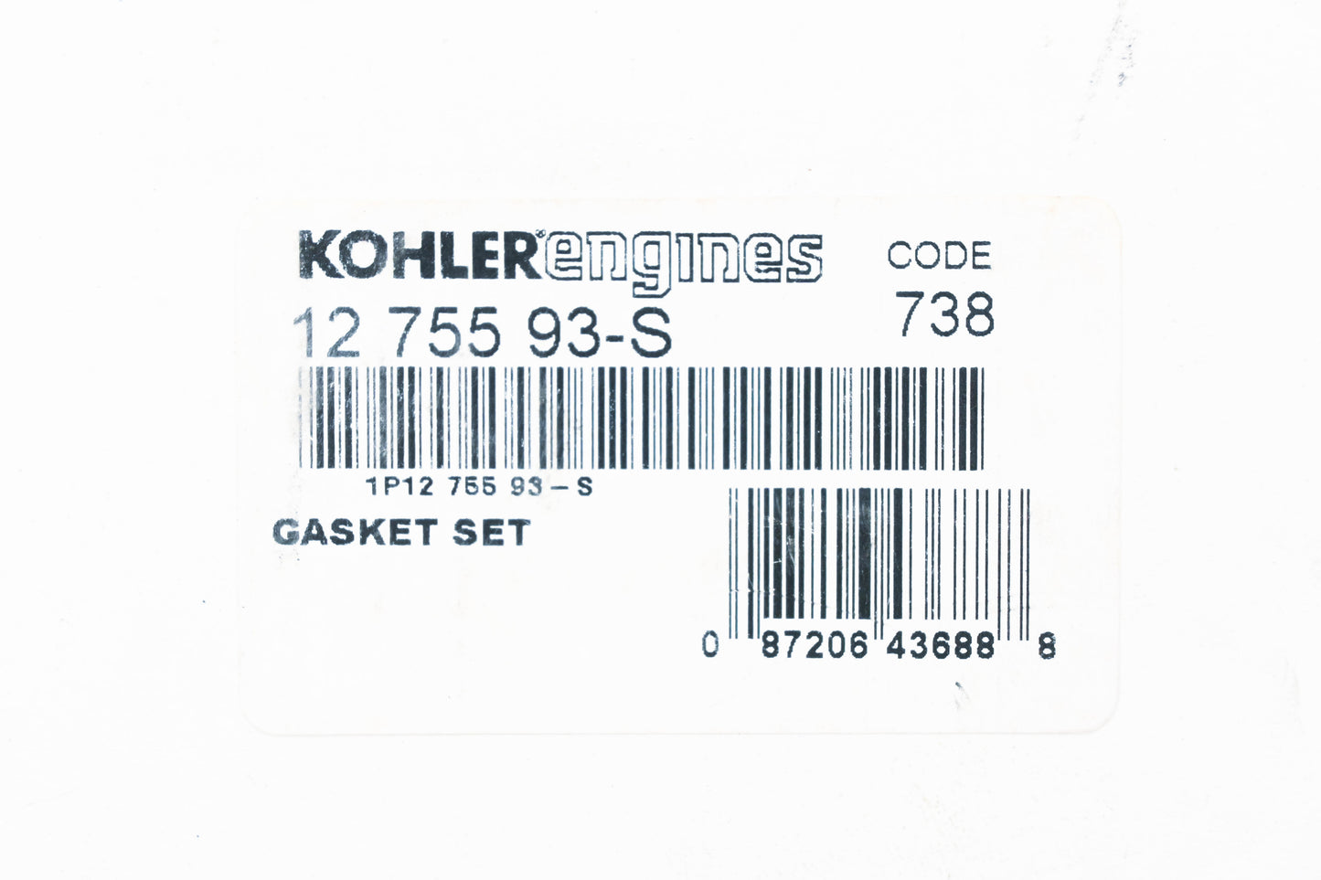 Kohler 1275593-S Gasket NOS