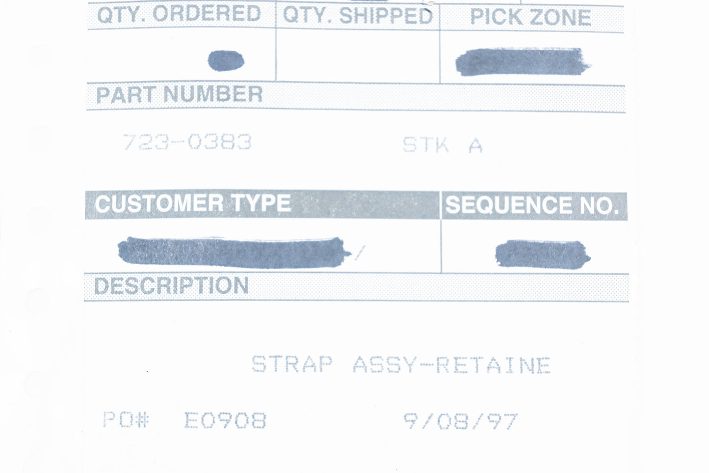 MTD 723-0383 Latch Strap NOS