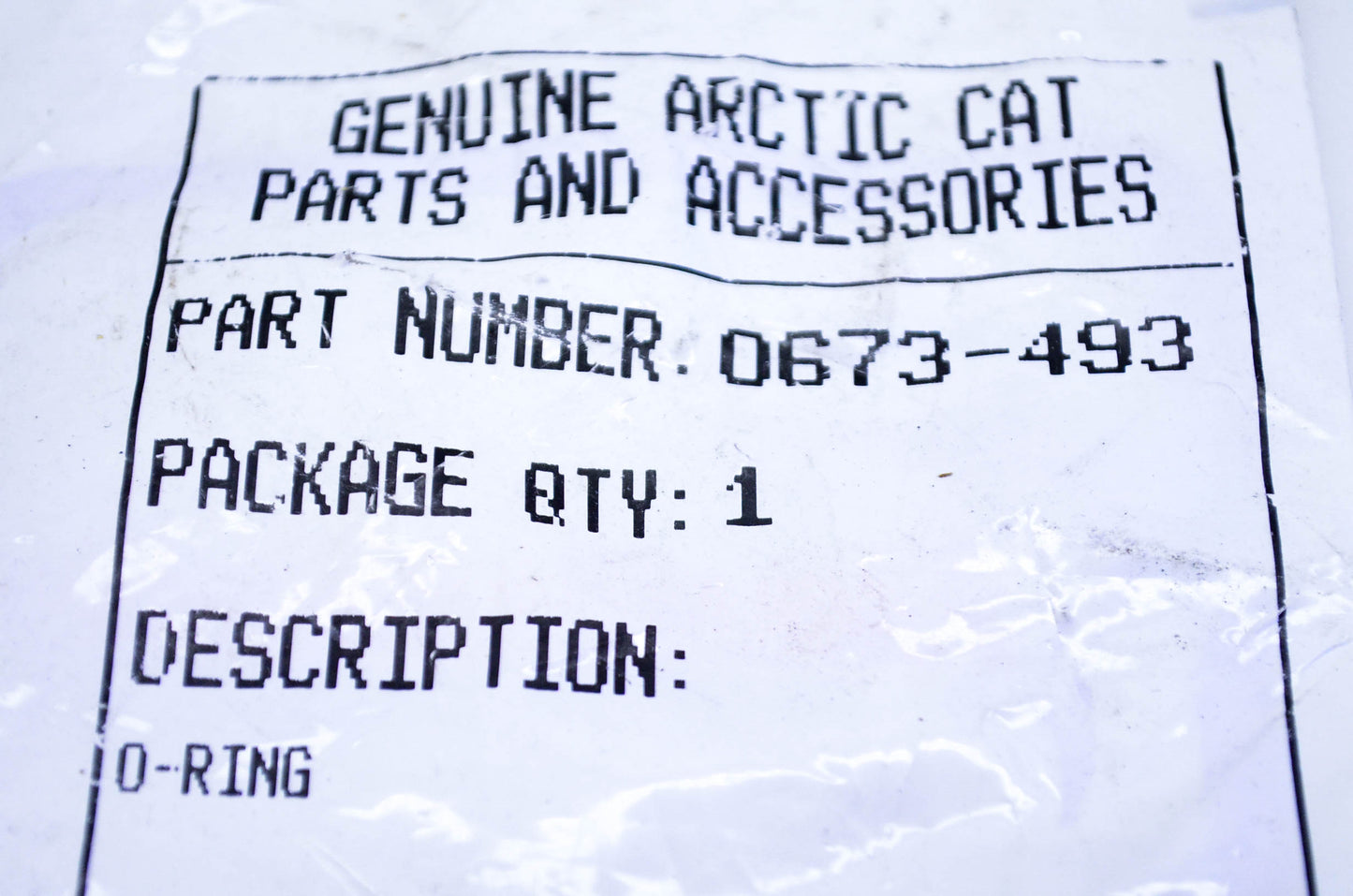New OEM Arctic Cat 0673-493 Tigershark O Ring NOS