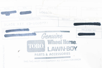 Wheel Horse 106636 Lawnmower Blades NOS
