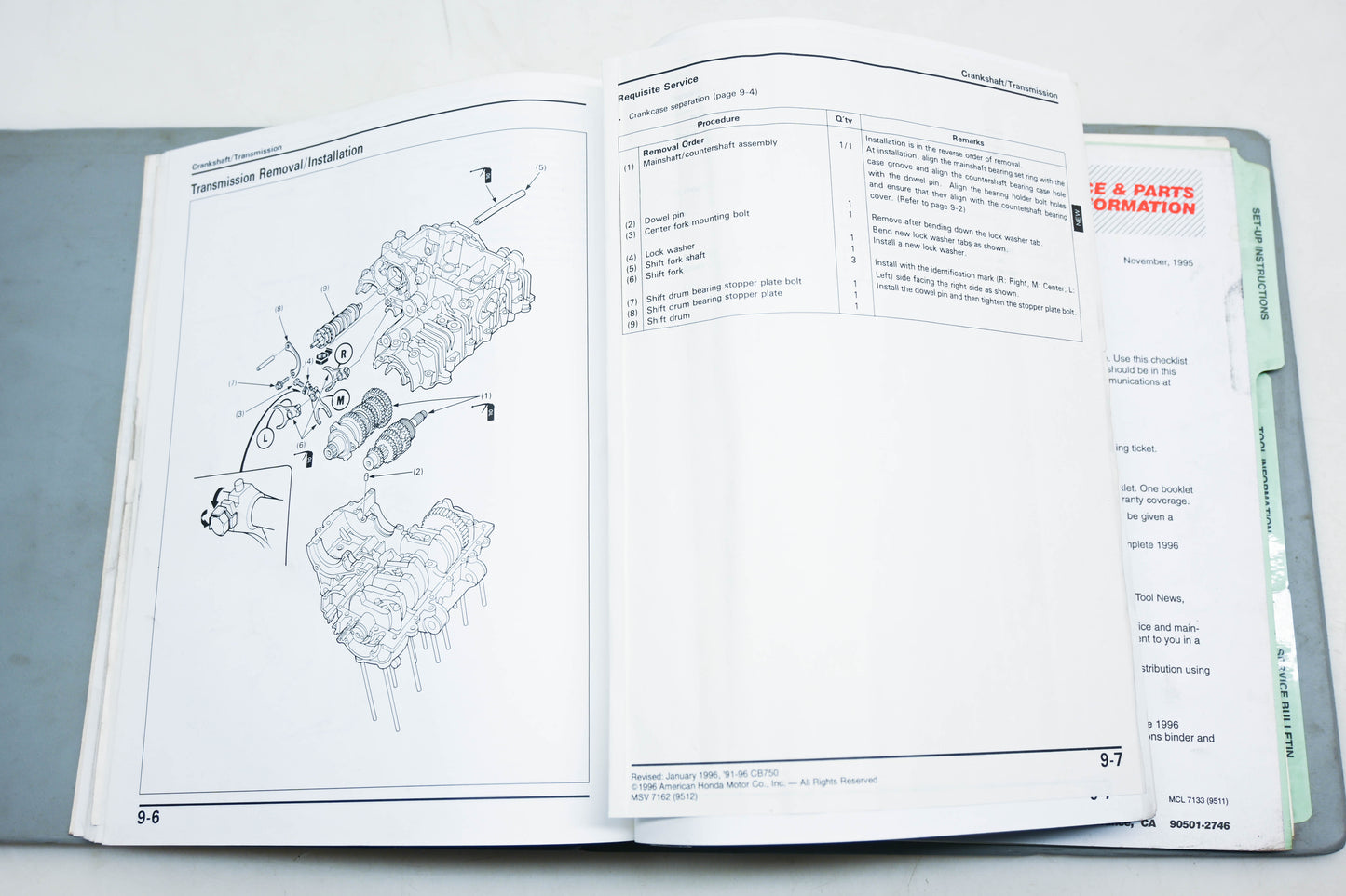 OEM Honda 61MW303 CB750 Nighthawk 1991-99 Service Manual